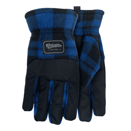 Watson Gloves Fleece Navidad Plaid Med 9381P-M