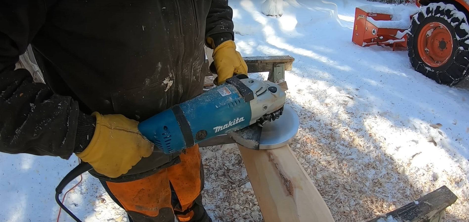 sawing with sandy log peeler youtube cover image